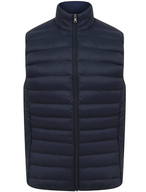 Yellin Quilted Puffer Gilet with Fleece Lined Collar in Mood Indigo - Tokyo Laundry