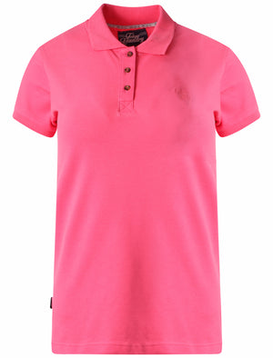 Holly Signature Cotton Pique Polo Shirt in Shocking Pink - Tokyo Laundry