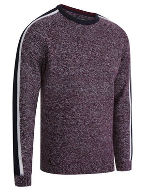 Flannery Knitted Crew Neck Jumper with Striped Sleeves in Port Royale Twist - Tokyo Laundry