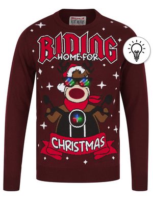 Mens novelty christmas jumpers with lights discount