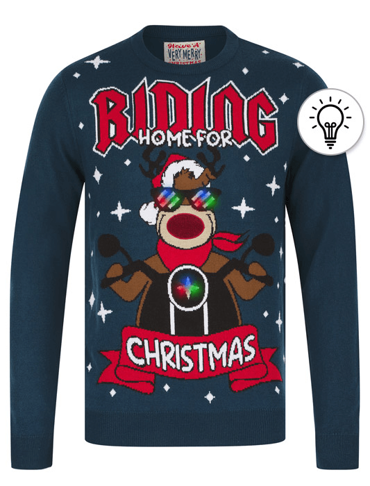 Men's Rude Angel Motif LED Light Up Novelty Knitted Christmas Jumper i ...