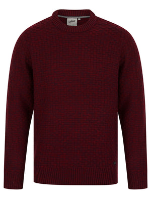 Brendean Chunky Basket Stitch Knitted Jumper in Claret Twist - Tokyo Laundry