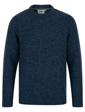 Brendean Chunky Basket Stitch Knitted Jumper in Denim Twist - Tokyo Laundry