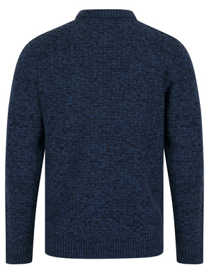 Brendean Chunky Basket Stitch Knitted Jumper in Denim Twist - Tokyo Laundry