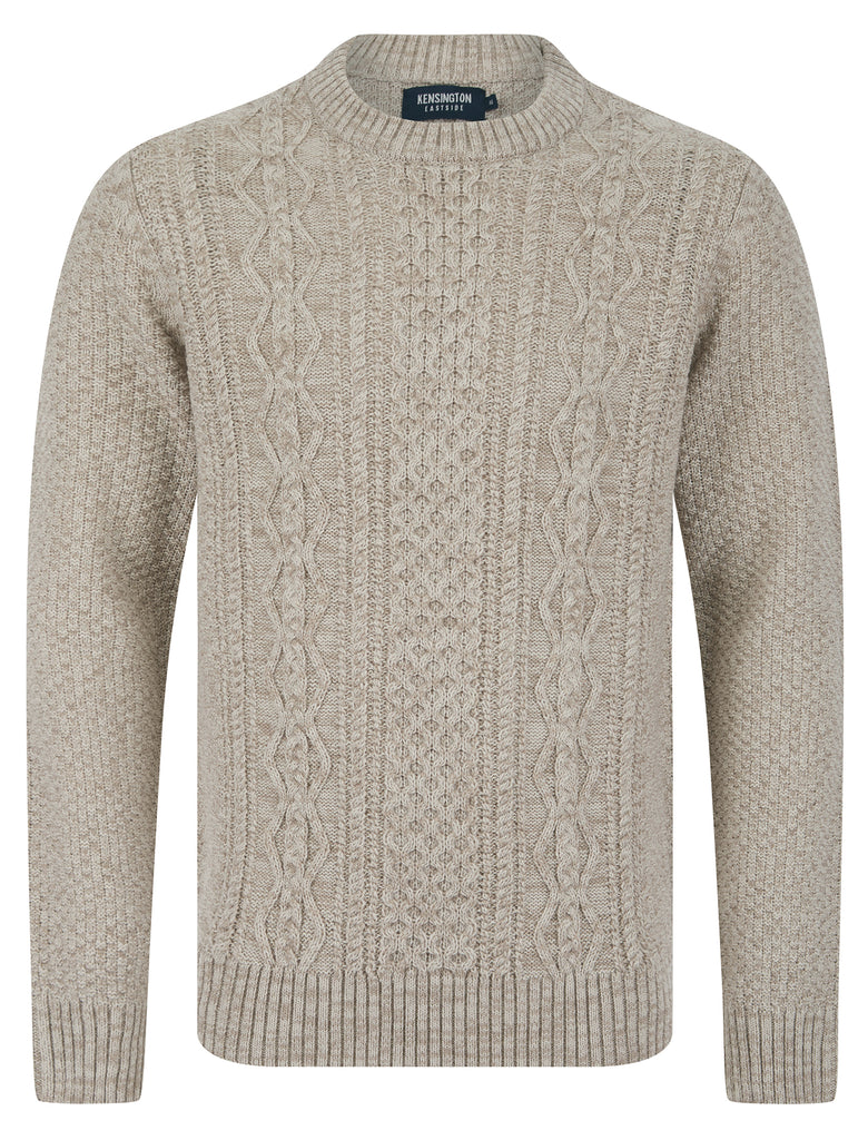 Goldstein Wool Blend Chunky Cable Knitted Jumper in Natural Twist - Ke ...