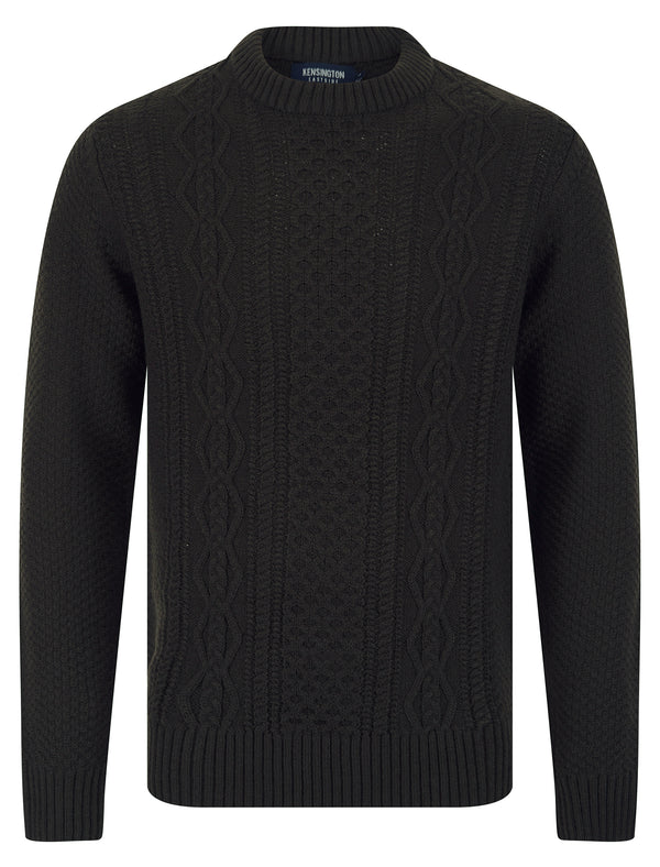 Goldstein Wool Blend Chunky Cable Knitted Jumper in Verigated Twist - Kensington Eastside