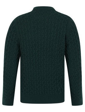 Nonso Wool Blend Chunky Cable Knitted Jumper in Evergreen - Tokyo Laundry