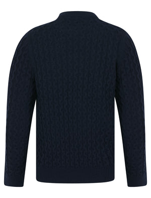 Nonso Wool Blend Chunky Cable Knitted Jumper in Ink - Tokyo Laundry