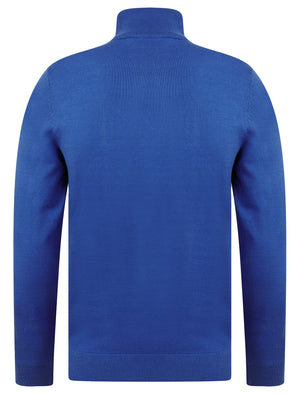 Redwood 2 Half Zip Neck Cashmilon Knit Jumper in Amparo Blue - Kensington Eastside