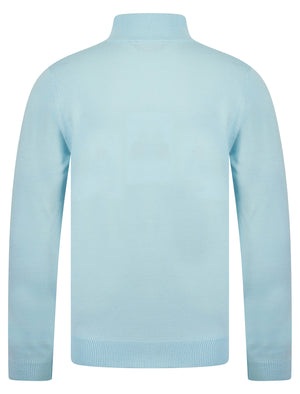 Redwood 2 Half Zip Neck Cashmilon Knit Jumper in Ice Water - Kensington Eastside