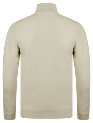 Redwood 2 Half Zip Neck Cashmilon Knit Jumper in Rainy Day Beige - Kensington Eastside