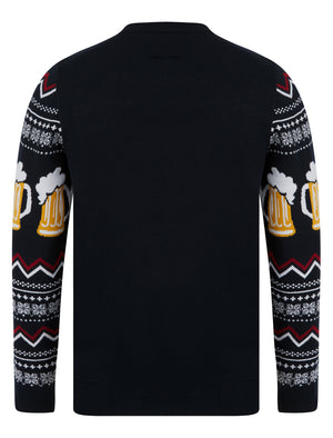 Men's Most Wonderful Novelty Knitted Christmas Jumper in Ink - Merry Christmas