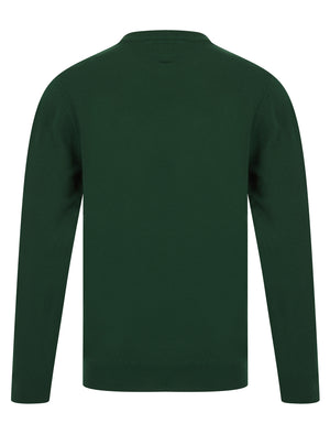 Men's Christmas Cheer Novelty Knitted Christmas Jumper in Holly Green - Merry Christmas