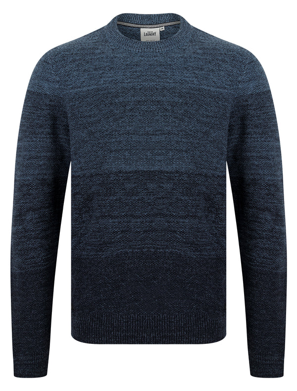 Gorse Graduated Colour Block Knitted Jumper in Blue Twist - Tokyo Laundry