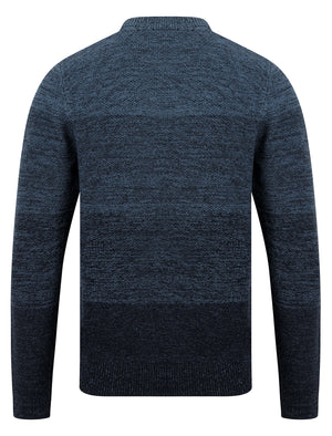 Gorse Graduated Colour Block Knitted Jumper in Blue Twist - Tokyo Laundry