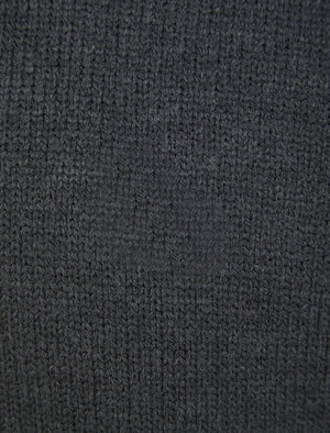 Dustin Knitted Crew Neck Jumper in Dark Grey Marl - Tokyo Laundry