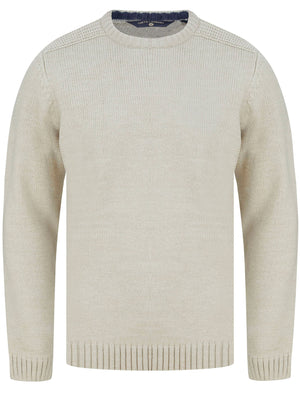 Dustin Knitted Crew Neck Jumper in Oatgrey Marl - Tokyo Laundry