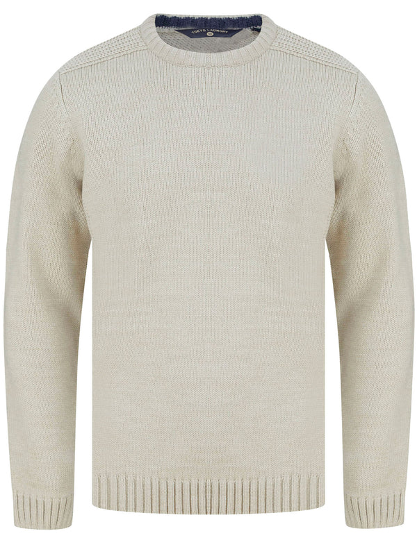 Dustin Knitted Crew Neck Jumper in Oatgrey Marl - Tokyo Laundry