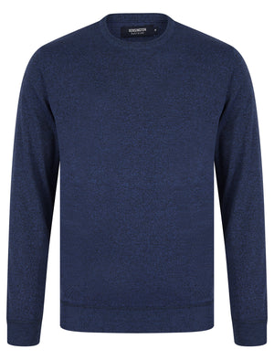 Barney 2 Crew Neck Birdseye Pique Jumper in Blue - Kensington Eastside