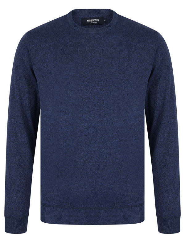 Barney 2 Crew Neck Birdseye Pique Jumper in Blue - Kensington Eastside