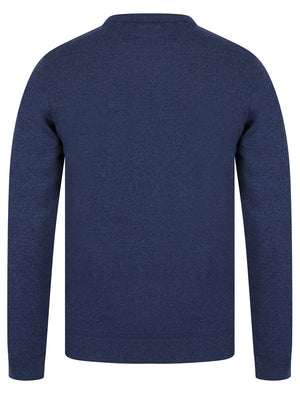 Barney 2 Crew Neck Birdseye Pique Jumper in Blue - Kensington Eastside