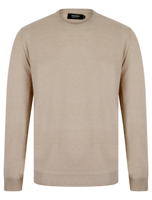 Barney 2 Crew Neck Birdseye Pique Jumper in Stone - Kensington Eastside