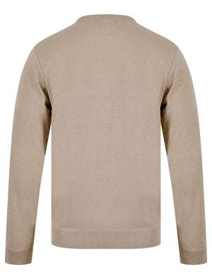 Barney 2 Crew Neck Birdseye Pique Jumper in Stone - Kensington Eastside