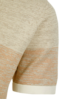 Cresswell Colour-Block Stripe Jersey Cotton Polo Shirt in Mocha Mousse - Kensington Eastside
