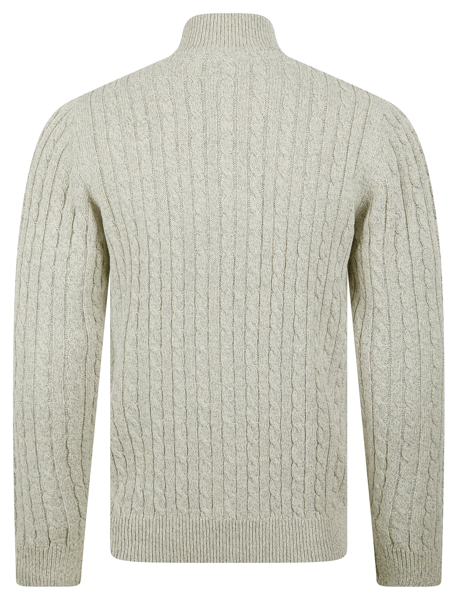Darren Recycled Cotton Chunky Cable Knit Quarter Zip Funnel Neck