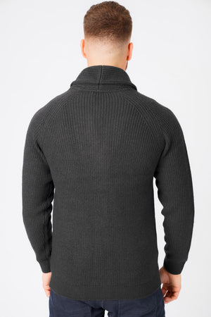 Hatton 2 Soft Knit Shawl Neck Cardigan in Charcoal - Tokyo Laundry