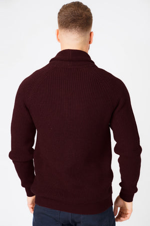 Hatton 2 Soft Knit Shawl Neck Cardigan in Claret - Tokyo Laundry