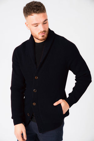 Hatton 2 Soft Knit Shawl Neck Cardigan in Ink - Tokyo Laundry