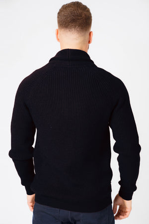 Hatton 2 Soft Knit Shawl Neck Cardigan in Ink - Tokyo Laundry