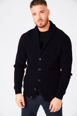 Hatton 2 Soft Knit Shawl Neck Cardigan in Ink - Tokyo Laundry