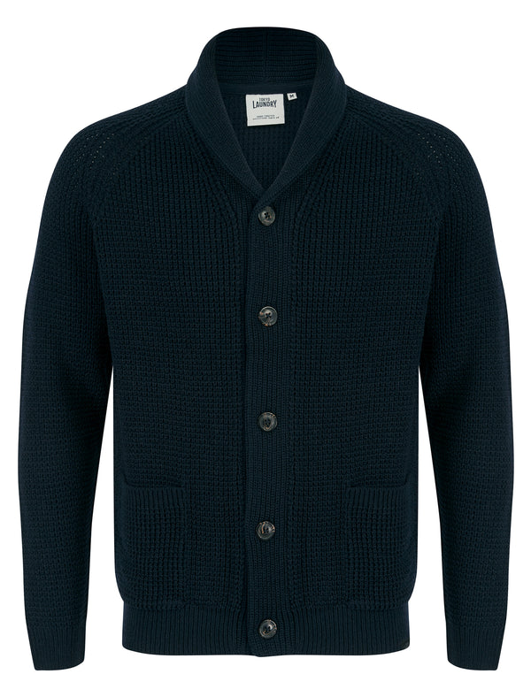 Anozie Soft Knit Wool Blend Shawl Neck Cardigan in Ink - Tokyo Laundry