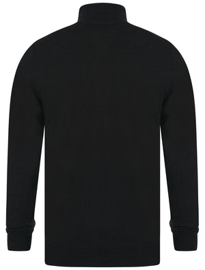 Scattering Zip Through Funnel Neck Knitted Cardigan in Black - Kensington Eastside