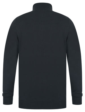 Scattering Zip Through Funnel Neck Knitted Cardigan in Charcoal - Kensington Eastside