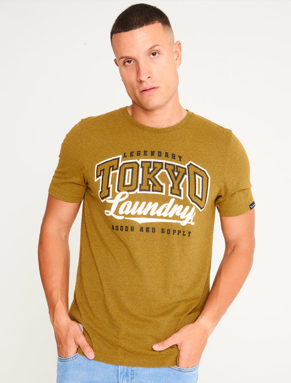 Prema Motif Cotton Jersey Grindle T-Shirt in Yellow / Black - Tokyo Laundry