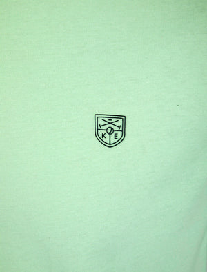 Roman Cotton Jersey Crew Neck Ringer T-Shirt in Bay Green - Kensington Eastside