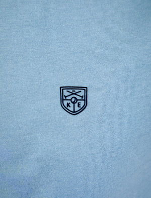 Roman Cotton Jersey Crew Neck Ringer T-Shirt in Blue Bell - Kensington Eastside