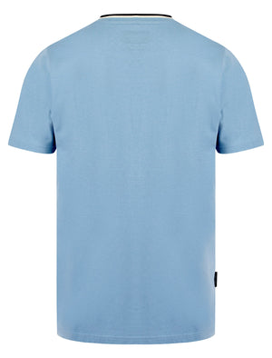 Roman Cotton Jersey Crew Neck Ringer T-Shirt in Blue Bell - Kensington Eastside