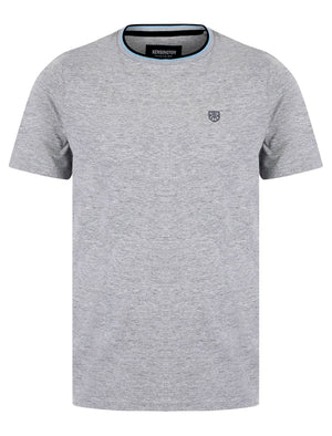 Roman Cotton Jersey Crew Neck Ringer T-Shirt in Light Grey Marl - Kensington Eastside