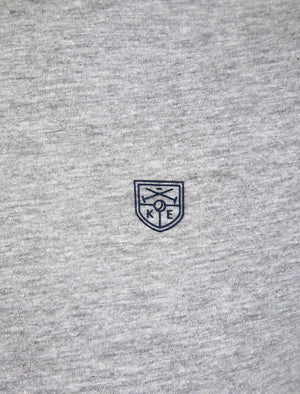 Roman Cotton Jersey Crew Neck Ringer T-Shirt in Light Grey Marl - Kensington Eastside