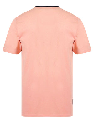 Roman Cotton Jersey Crew Neck Ringer T-Shirt in Rose Shadow - Kensington Eastside