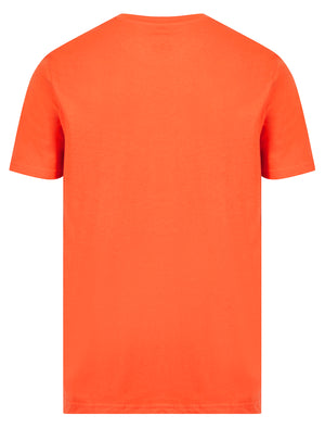 Auto City Motif Cotton Jersey T-Shirt in Hot Coral - South Shore