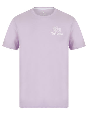 Pool Bar Motif Cotton Jersey T-Shirt in Pastel Lilac - South Shore