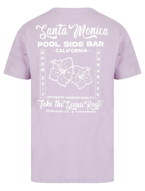 Pool Bar Motif Cotton Jersey T-Shirt in Pastel Lilac - South Shore