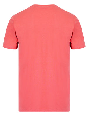 Wave Fest Motif Cotton Jersey T-Shirt in Peach Blossom - South Shore