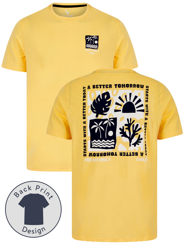 Better Tomorrow Motif Cotton Jersey T-Shirt in Golden Cream - South Shore