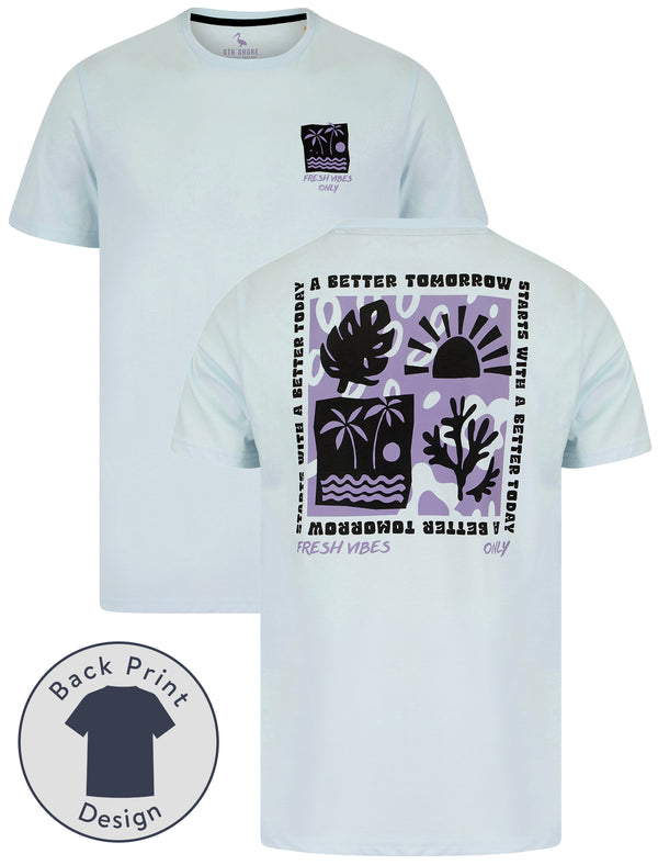 Better Tomorrow Motif Cotton Jersey T-Shirt in Ice Water - South Shore